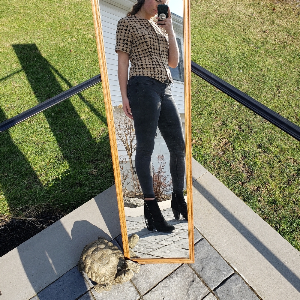 Vintage 80's Patterned Button Up Blouse size M/L